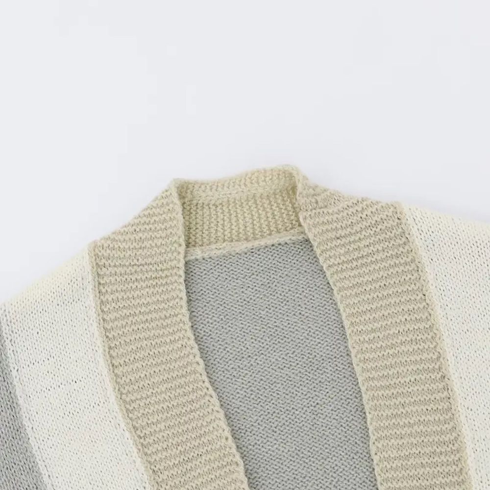 Cardigan Color-Block Long Sleeve Open Front Cardi… - image 2